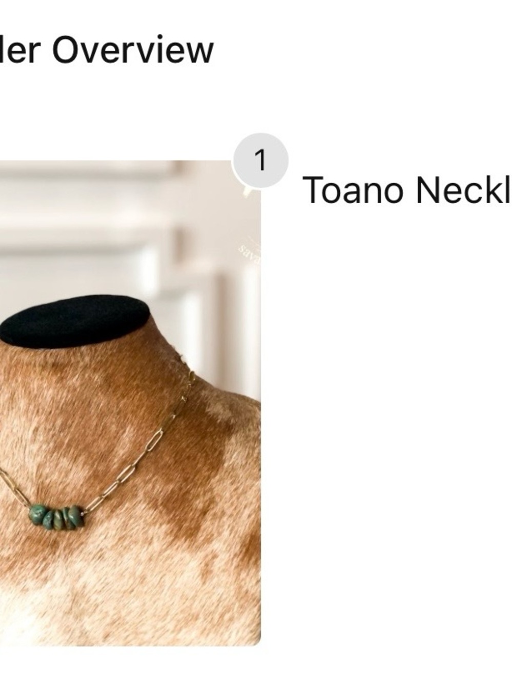 Green Beaded Gold Link Necklace